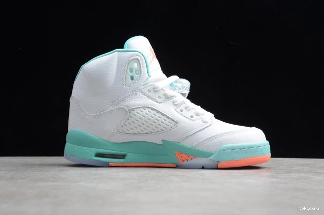 Rep TBkick Air Jordan Light Aqua 5 GS 440892-100 0723